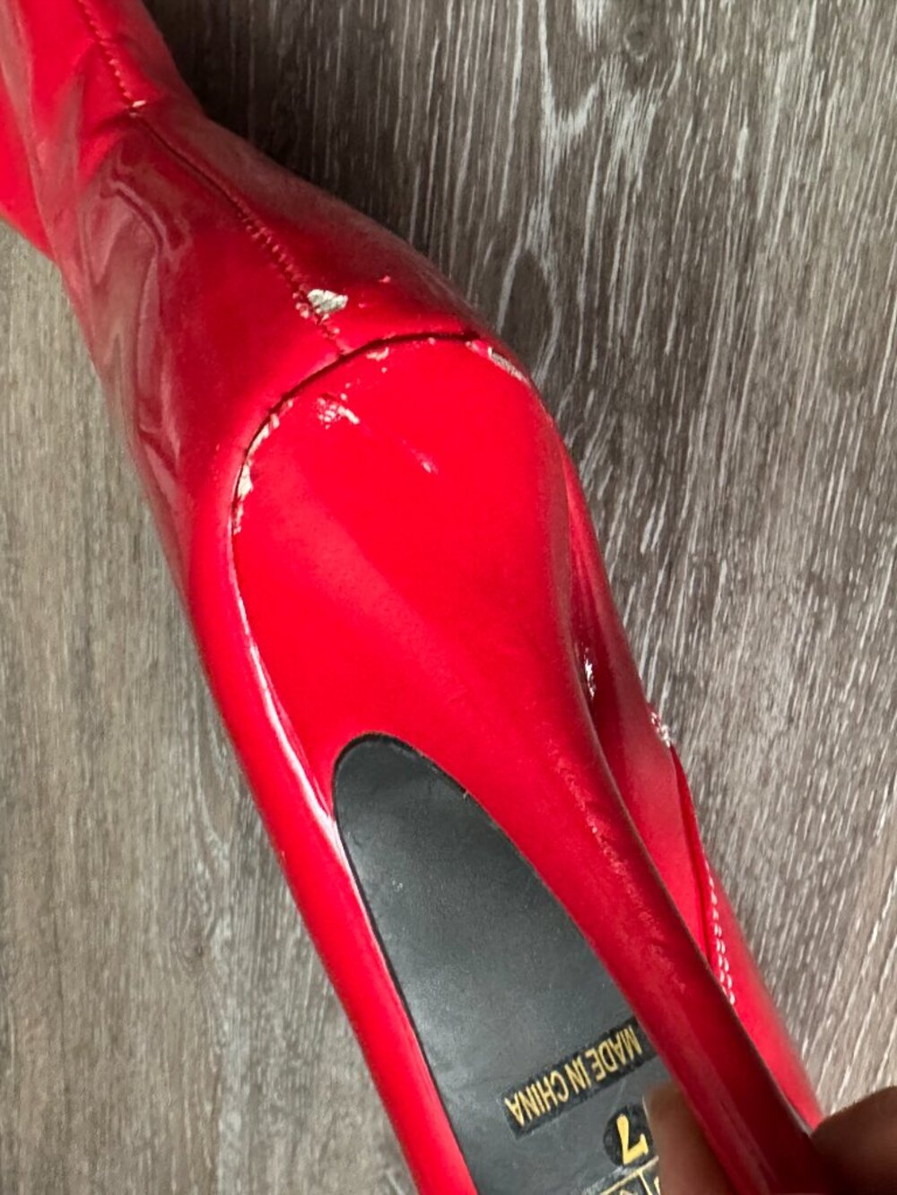 Ellie Red & Gold Platform 5.5" Heeled Boots Size 7 - Picture 6 of 11